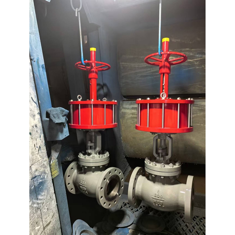 wcb-cast-steel-pneumatic-globe-valve-cross-section