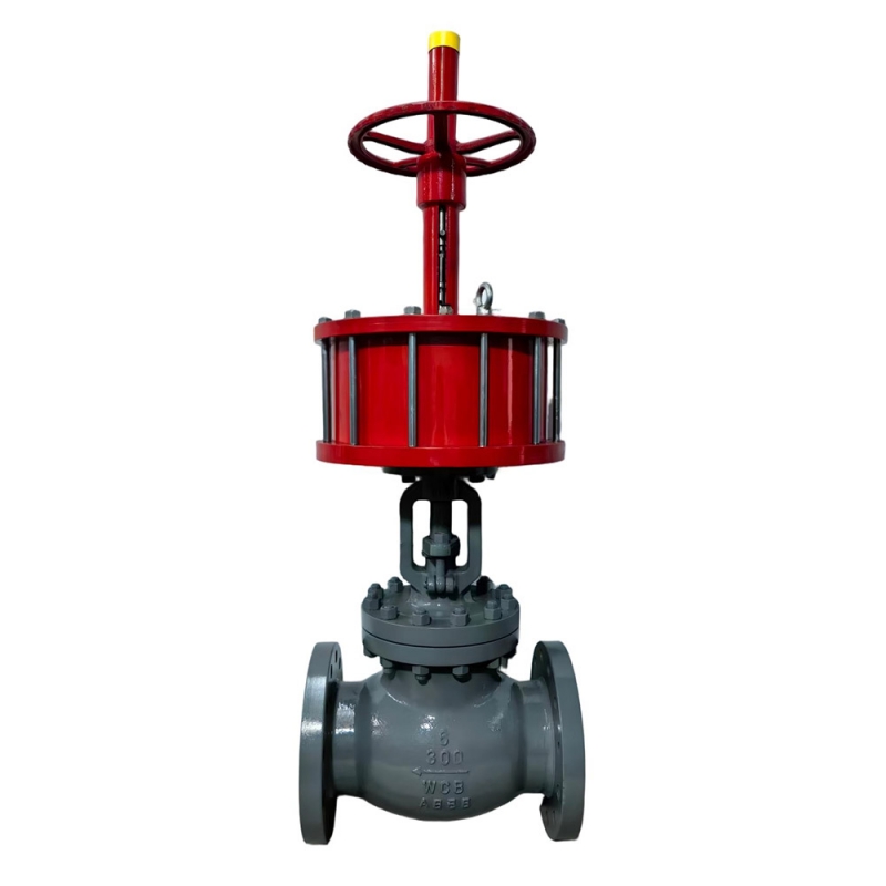 Class 300 BS 1873 Flanged Pneumatic WCB Cast Steel Globe Valve