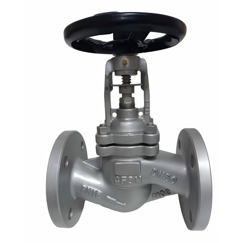 EN Standard DIN CF8 Stainless Steel Bellow Seal Globe Valve