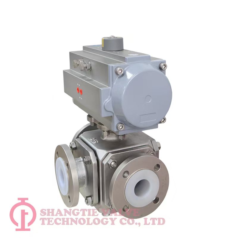 PNEUMATIC FLUORINE 3 WAY BALL VALVE_(7823) (1)